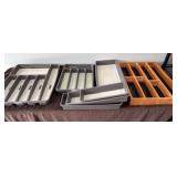 Drawer organizers, crockpot, and blender