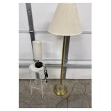 2 lamps and metal plant stand