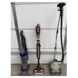 2 vacuums and fabric steamer