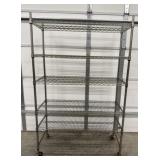 Rolling metal shelving