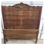 Vintage wooden headboard and footboard
