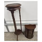 Plant stand and small hanging display cabinet