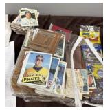 Large assortment of sports trading cards