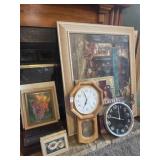 (2) Clocks, Assorted Wall Art