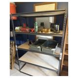 Metal shelving and contents