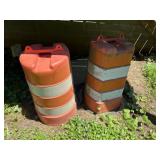 2 traffic barrels