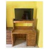 Wooden Desk & tv