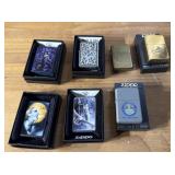 Assortment of zippo lighters