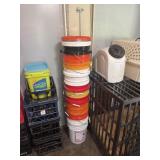 Assortment of 5 gallon buckets and lids
