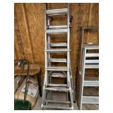 2 aluminum locking ladders