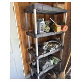 Plastic shelving and contents