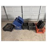 Assortment of plastic crates and trays