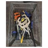 Crate full of clamps & tools