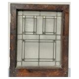 Antique Leaded Textured Glass Window Sash