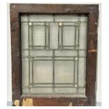 Antique Leaded Textured Glass Window Sash