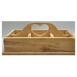 Wood Heart Cut-Out Carry All Tray