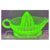 1930s Uranium Glass Citrus Juicer