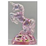 Fenton Art Glass Unicorn HP & Signed C. Smith