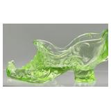 Mosser Glass Green Glass Lady Slipper