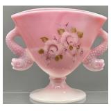 Fenton Rosalene Fan ase WC. Fenton Signed