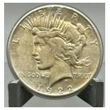 1922-S Peace Silver Dollar - 90% Silver