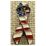 Vintage Sterling Silver & Enamel American Flag