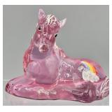 Fenton Madras Pink Resting Foal HP by P. Lauderman