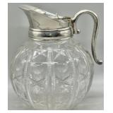 c.1920s Bulbous Cut Crystal Lemonade Water Pitcher