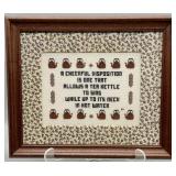 A Cheerful Disposition Framed Cross Stitch