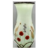 Art Glass Vase w/REAL Pressed Flowers - SEE DESC