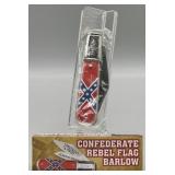 Confederate Rebel Flag Barlow Pocket Knife