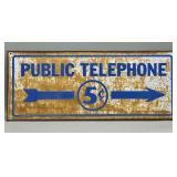 Metal Public Telephone Sign
