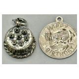 .925 Sterling Silver Happy Birthday Pendants