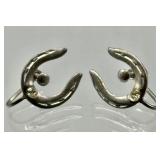 .925 Sterling Silver Horeshoe Earrings w/Gemstones