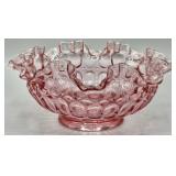 Fenton Dusty Rose Pink Glass Thumbprint Bowl
