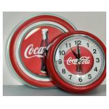 (2) Vintage Coca-Cola Battery Operated Clocks