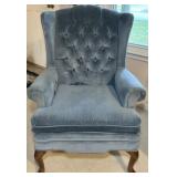 Vintage Tufted Velvet Wingback Chair