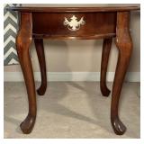 Round Wood Side Table w/Faux Drawer