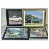 (4) Classic Cars Framed PIctures