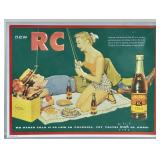 1992 Royal Crown Cola RC Embossed Metal Sign