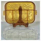 (2) Indiana Glass Divided Relish Trays