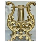 Ornate Gilt Lyre Form Magazine Rack