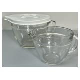 (2) Glass Pampered Chef Measuring Cups