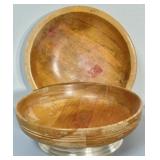 (2) Vintage Wood Serving Bowls