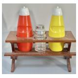 Vintage Picnic Table Condiment Set