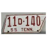Original 1955 Tennessee License Plate