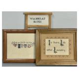 Cross Stitch Laundry Decor