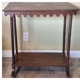 Antique Bobbin Spool Turned Wood Side Table