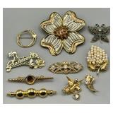 Vintage Costume Brooch & Pin Lot