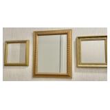 Vintage Gold Mirror Trio Set